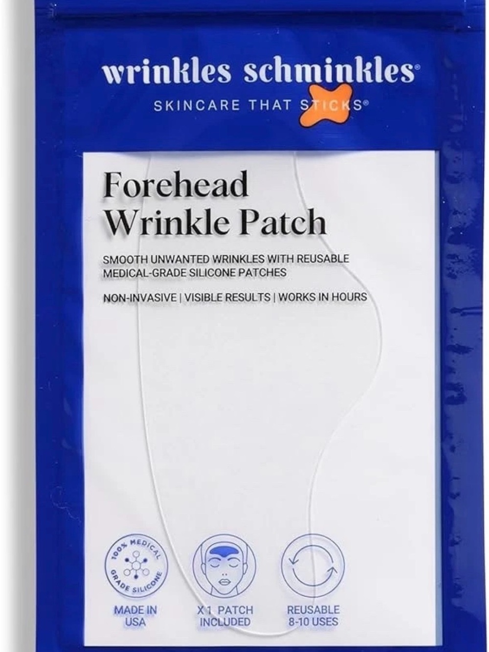 Wrinkles Schminkles Forehead Wrinkle Patches - Reusable Silicone Smoothing Pads
